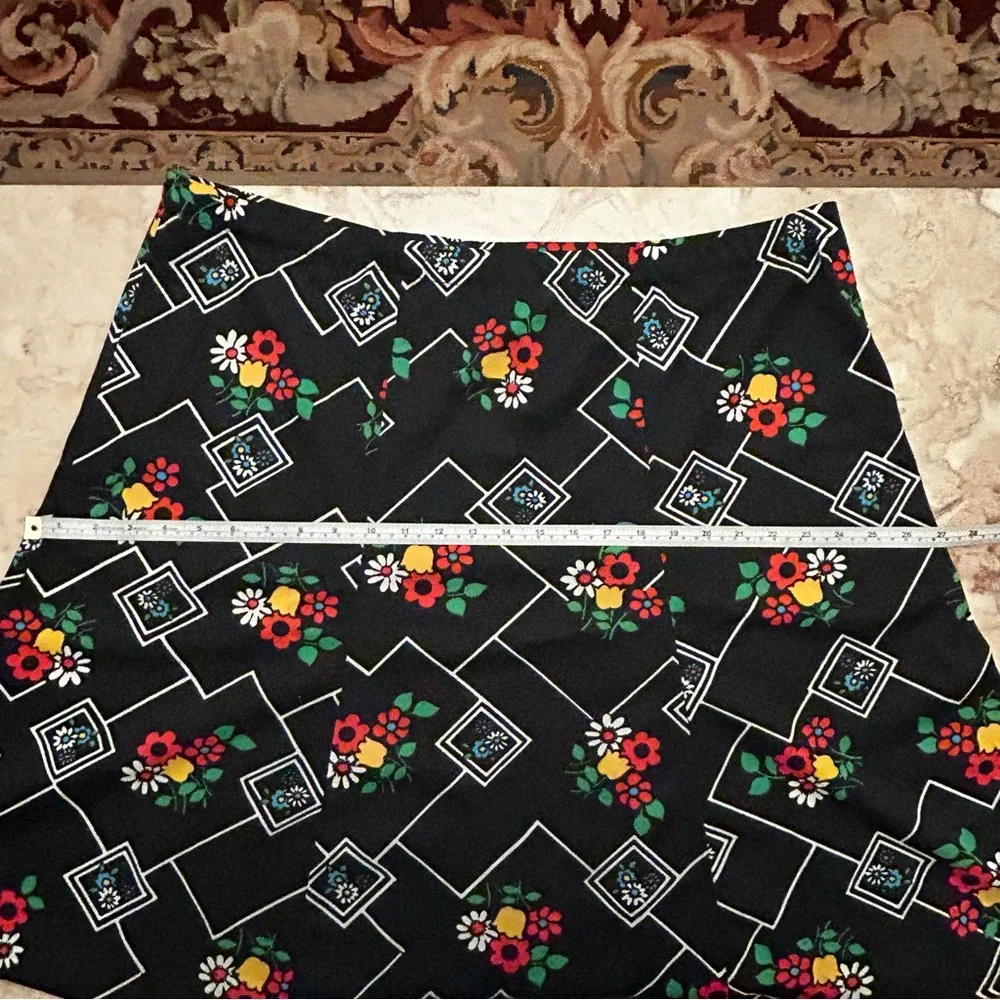 70s Vintage Sears Fashion Top Skirt Set Black